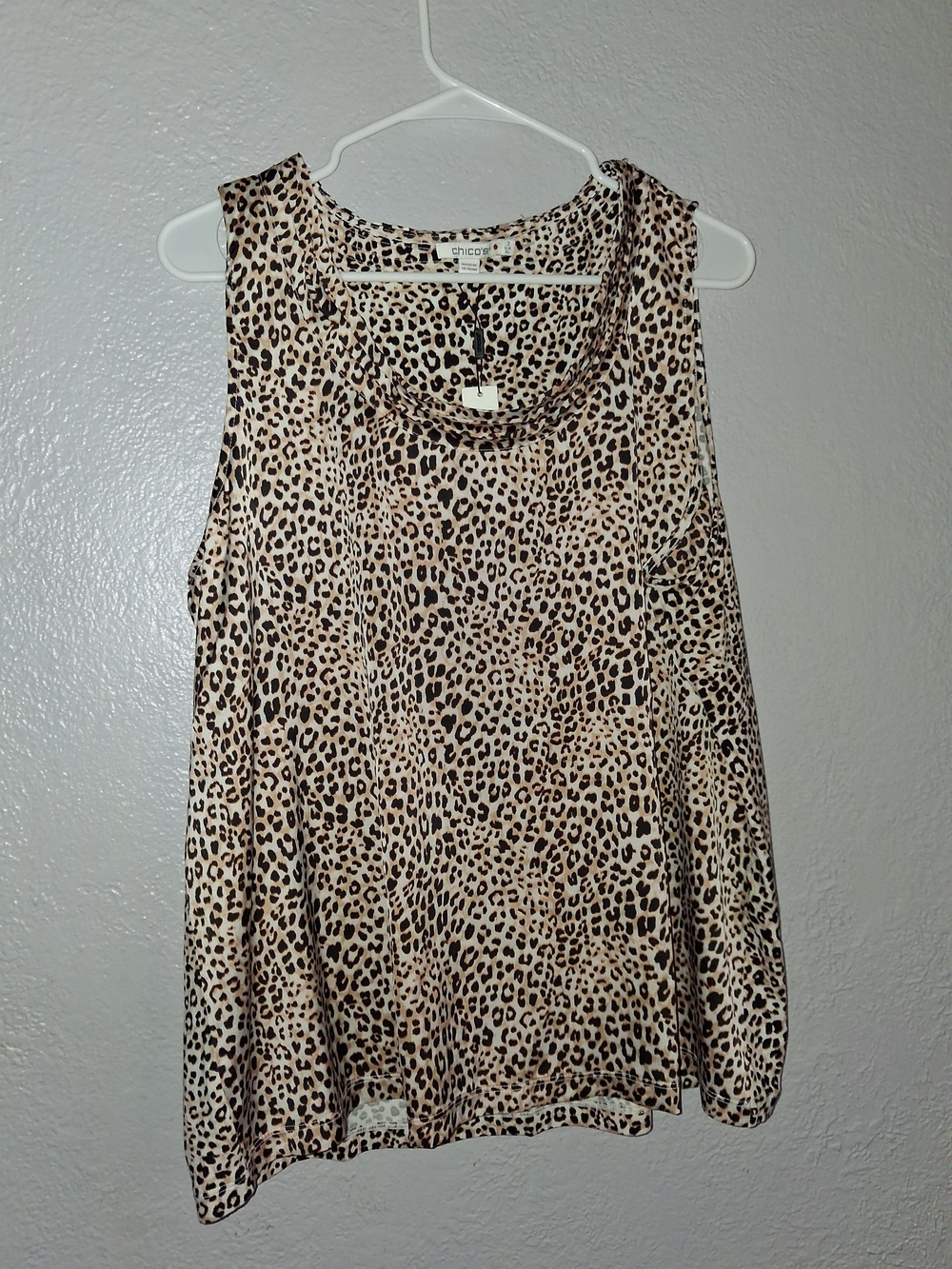 Chico's NWT Touch Of Cool Leopard Polished Tank 3/XL